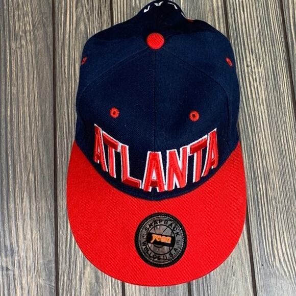 Atlanta Snapback Baseball Unisex Adult Hat Cap Blue Red Sports Fan Apparel - Picture 5 of 7